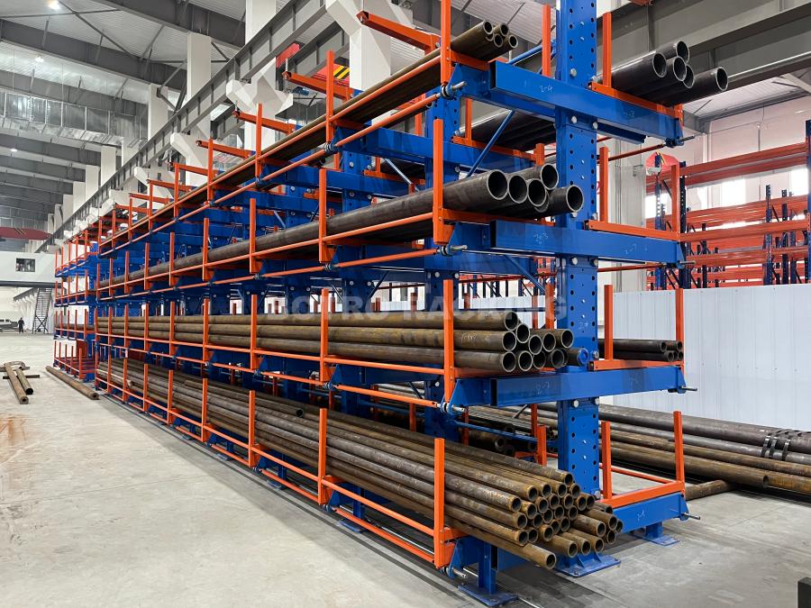 Maximizing Storage for Long Materials: Electric Roll Out Cantilever Racks Transform Mechanical Manufacturing Warehouse